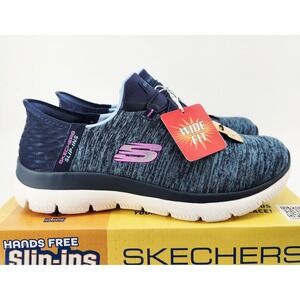 Skechers Slip-Ins Summits Dazzling Haze Navy Purple 149937W NVPR Womens 8.5 Wide
